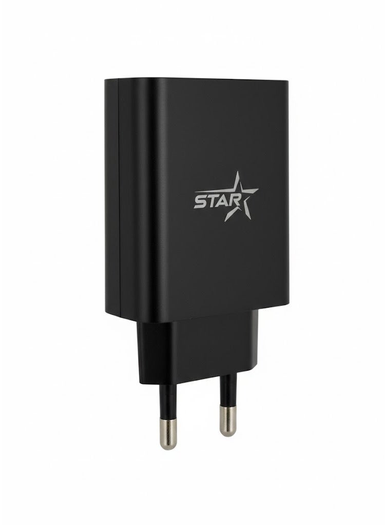 شاحن حائط USB أحادي المنفذ من STAR Universal – محول طاقة مدمج